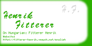 henrik fitterer business card